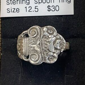 Elegant Silver Spoon Ring Big Man Sized